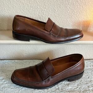John Varvatos Leather Slip On Loafers Mens Size 12